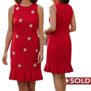 Elegant Red Sleeveless Dress size 4